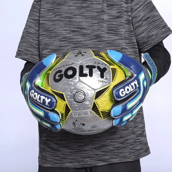 Guantes de Arquero Niños Golty Super Soccer Azul/Verde - Image 2