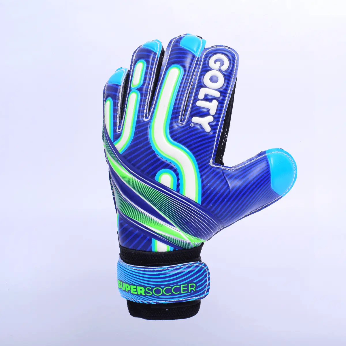 Guantes de Arquero Niños Golty Super Soccer Azul/Verde - Image 5