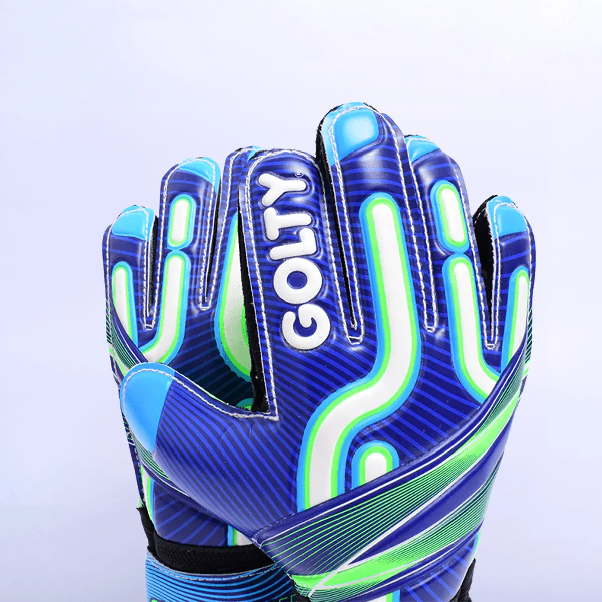 Guantes de Arquero Niños Golty Super Soccer Azul/Verde - Image 7